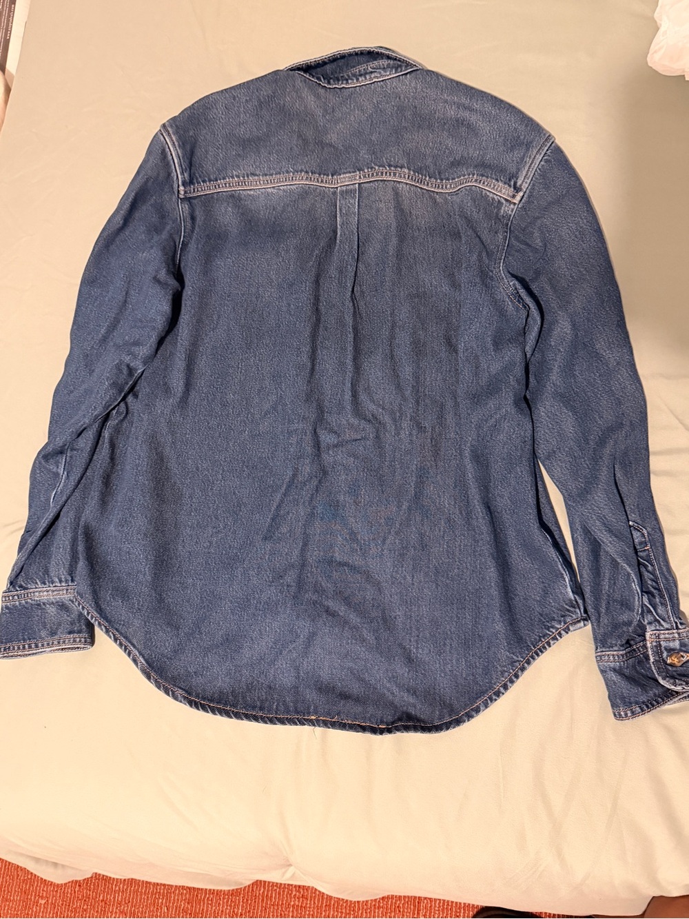 NWOT Good American Denim Button Down Shirt - Size 1 (Small) - Chambray Oversized - Picture 5 of 6